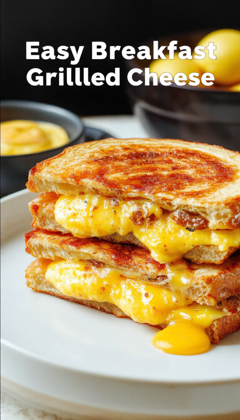 A delicious grilled cheese sandwich on a plate, golden brown with melted cheese oozing out, accompanied by a side of fresh vegetables.