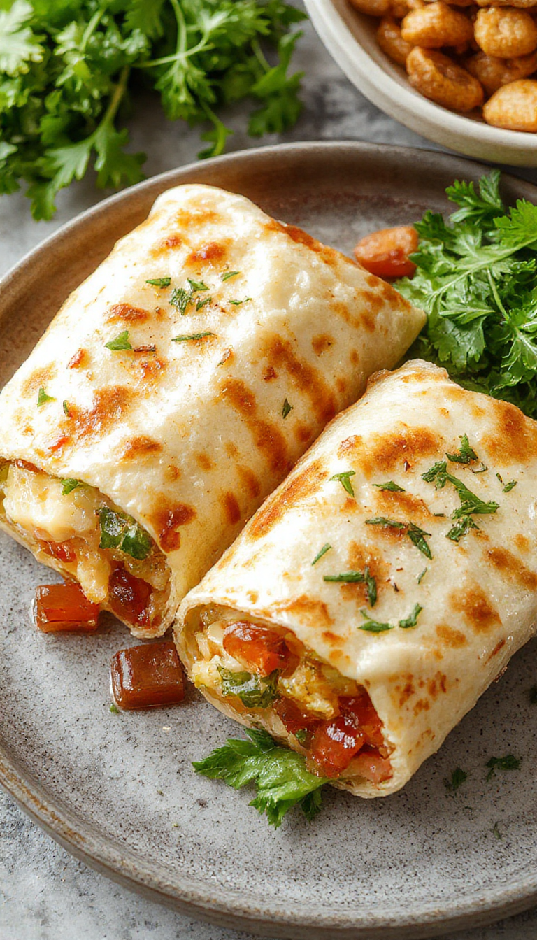 A colorful platter of Easy California Club Wraps filled with turkey, bacon, avocado, lettuce, and tomato slices, rolled in a tortilla.