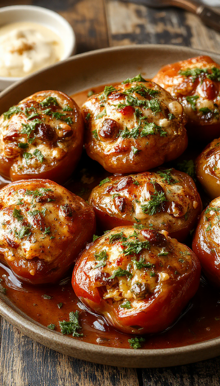 Colorful stuffed bell peppers filled with rice, vegetables, and cheese, served on a white plate for a quick weeknight dinner.