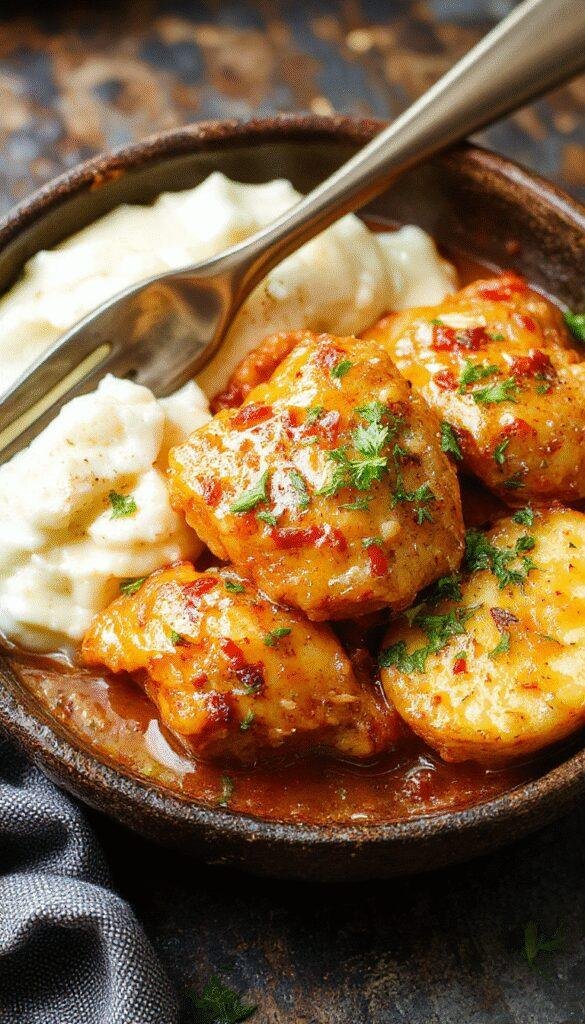 A plate of creamy butter chicken garnished with fresh cilantro served with steamed rice on a wooden table.