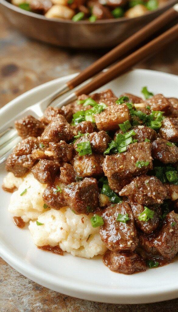 Colorful beef stir fry with vibrant vegetables served in a white bowl