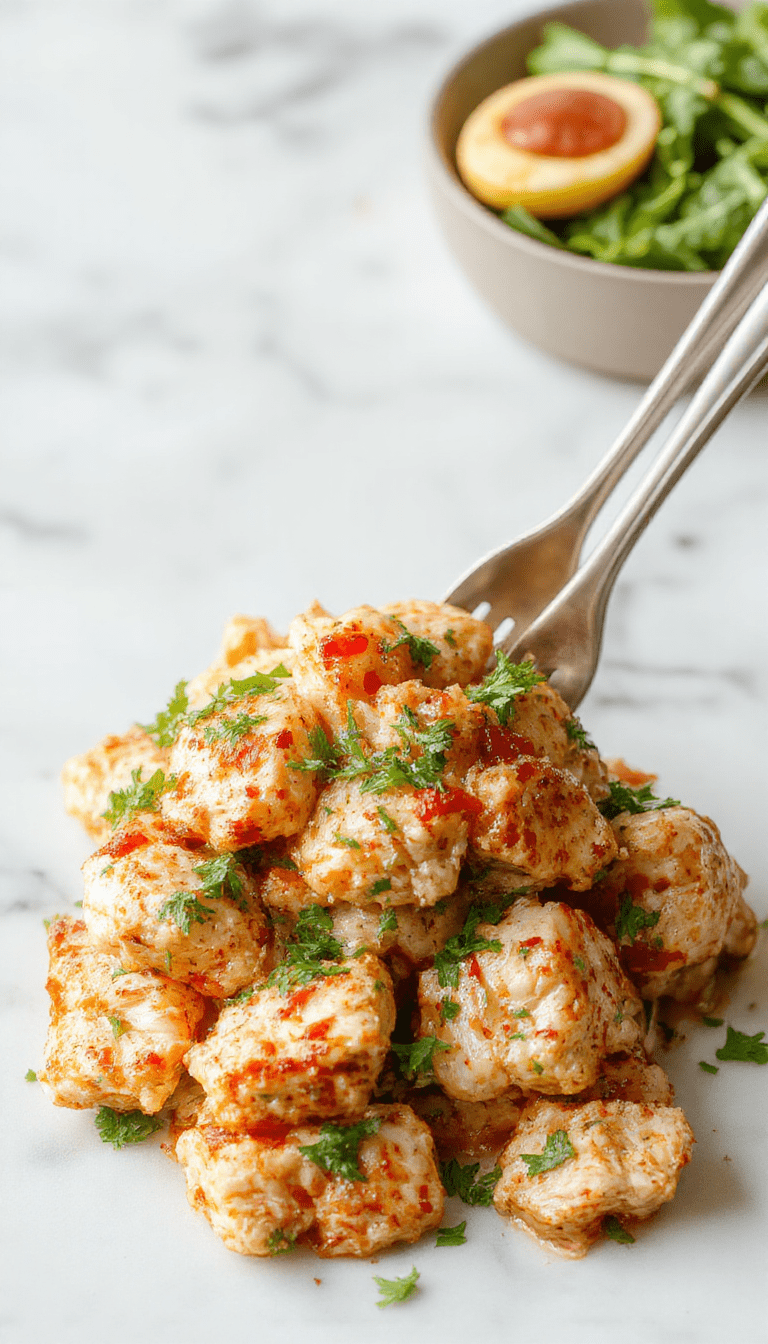 A vibrant casserole dish filled with shredded chicken, broccoli, cheese, and creamy sauce, topped with golden-brown melted cheese. The dish is plated on a rustic wooden table with fresh herbs garnishing the top, showcasing its cheesy, savory, and hearty appeal.