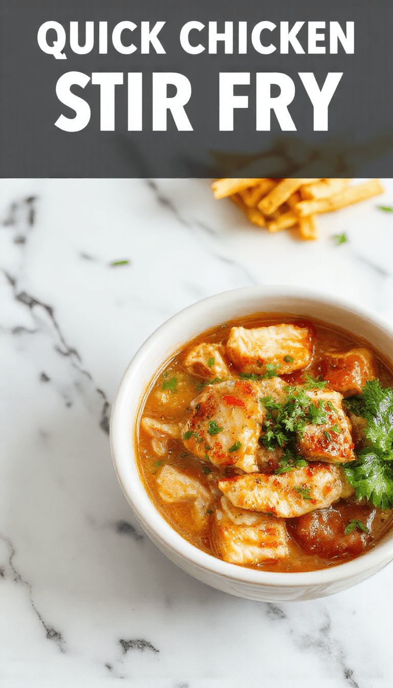 Colorful Chicken Ramen Stir Fry featuring tender sliced chicken and vibrant vegetables on a white plate, with glossy noodles coated in savory sauce, sprinkled with green scallions and sesame seeds, styled casually on a rustic wooden table with chopsticks.