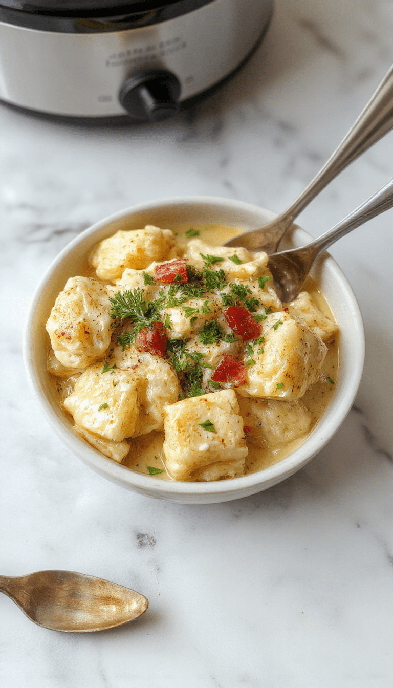 A vibrant plate featuring tender cooked chicken and cheese tortellini in a creamy sauce, garnished with fresh herbs, served on a white plate with a rustic wooden background and colorful vegetables around