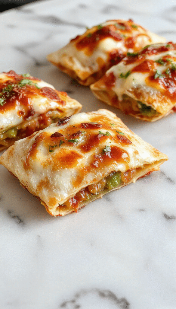 Colorful mini quesadillas on a rustic wooden plate, golden brown and crispy with melted cheese visible, garnished with chopped herbs and served with vibrant salsa and sour cream, styled with fresh ingredients for a tempting snack