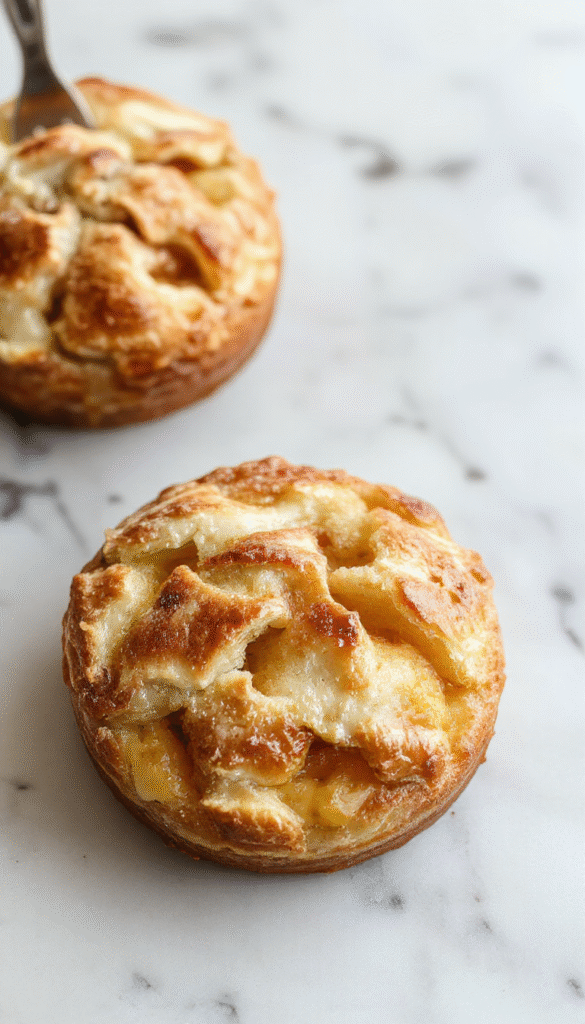 A golden-brown homemade apple pie with a lattice crust, sliced to reveal tender caramelized apple filling, placed on a rustic wooden table with a sprinkle of powdered sugar and a dollop of whipped cream, styled with fresh apple slices and cinnamon sticks.