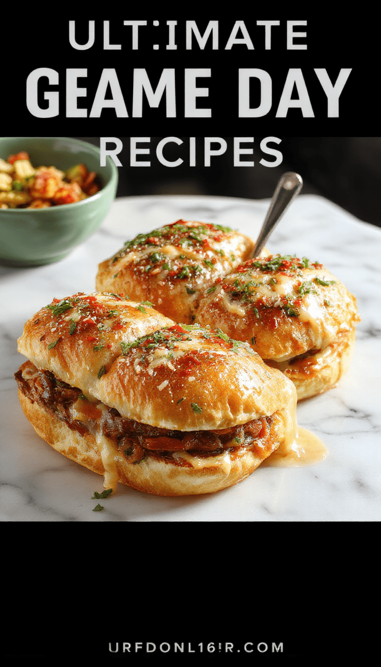 A vibrant platter of assorted sliders arranged neatly on a wooden board with colorful toppings, fresh greens, and small bowls of dipping sauces, set against a festive football-themed background with warm lighting and textured surface.