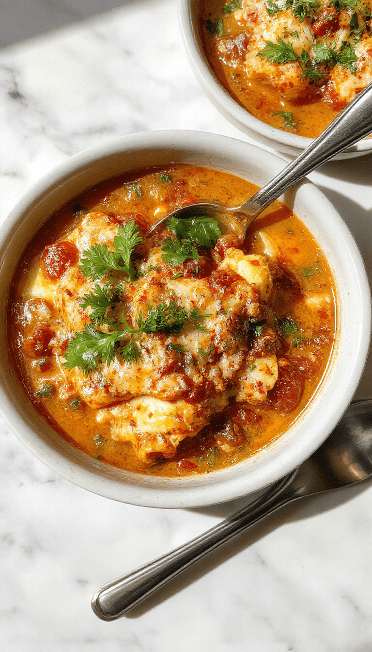A vibrant bowl of high protein lasagna soup featuring layers of melted cheese, rich tomato broth, and ground meat, garnished with fresh basil and grated Parmesan on a rustic wooden table.